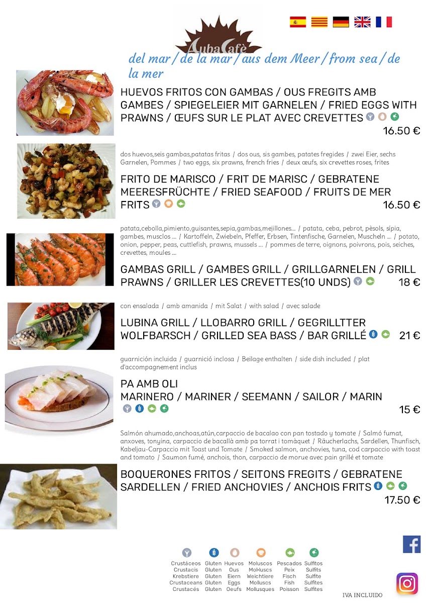 Auba Cafè Menu - Image 1